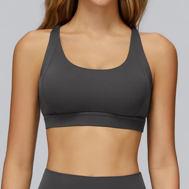 Yoga Bra Cross Hollow out Beauty Back Tight Volcanic Ash - Shop at LoveMi