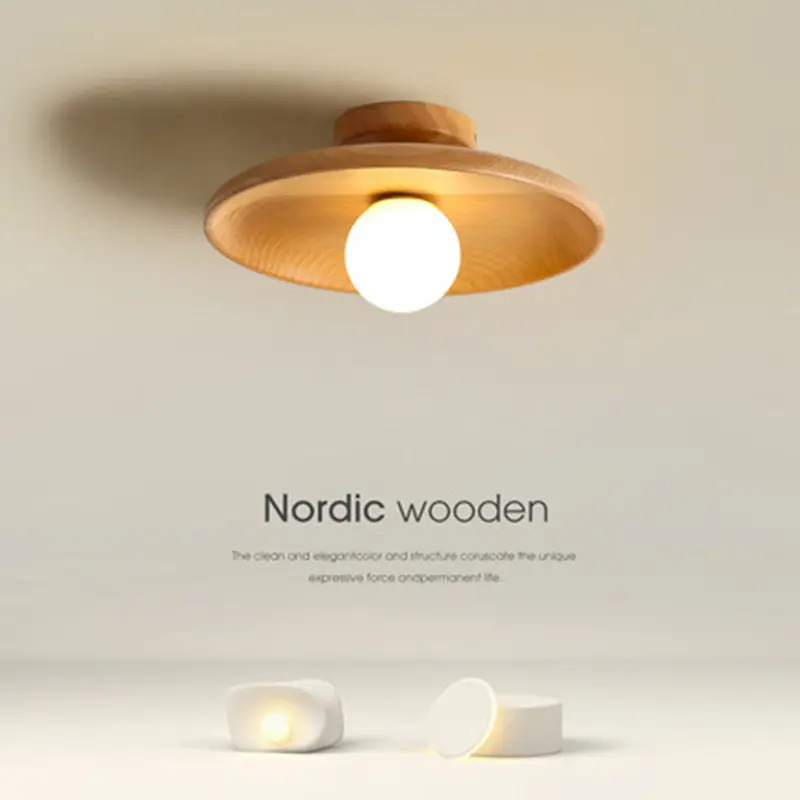 Aisle Ceiling Lamp Solid Wood Modern Minimalist