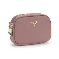 Women's Genuine Leather Coin Purse Petite Cute And Handheld Mini Size - Purple - View 1