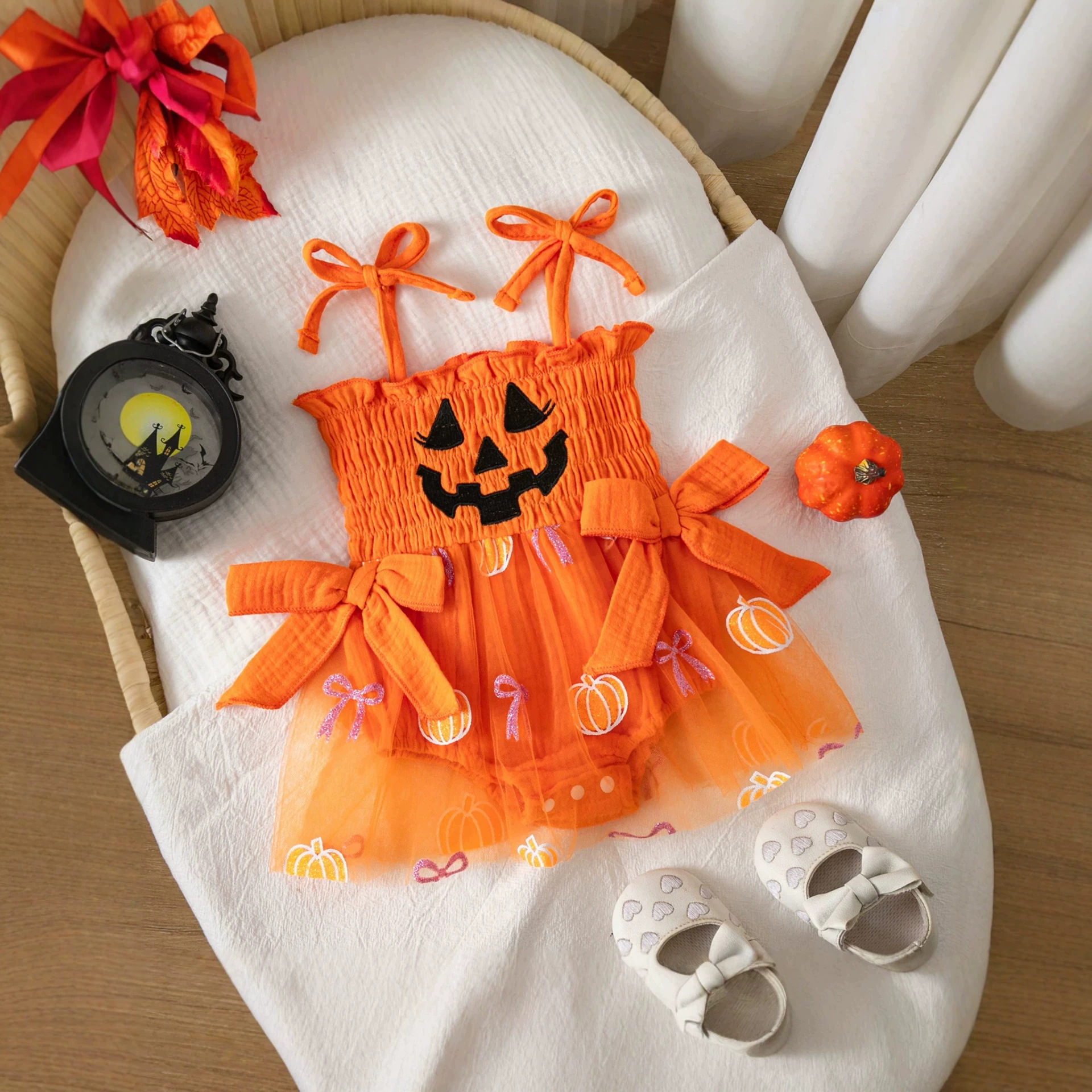 Party Halloween Baby Girl Ruffled Romper Dress