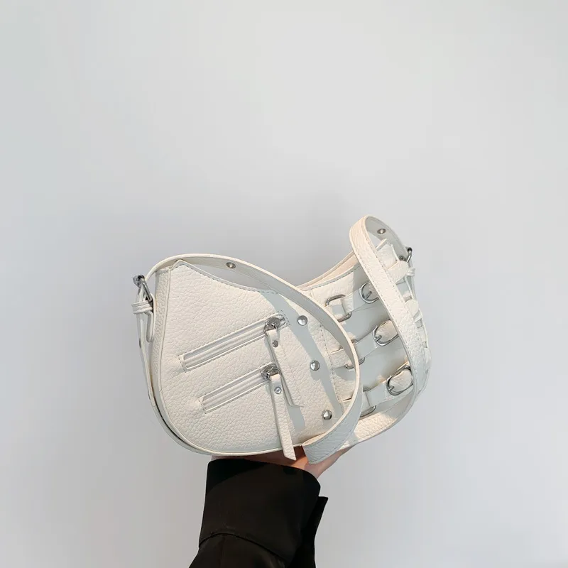 Retro Fashion All-match Underarm Shoulder Bag - White