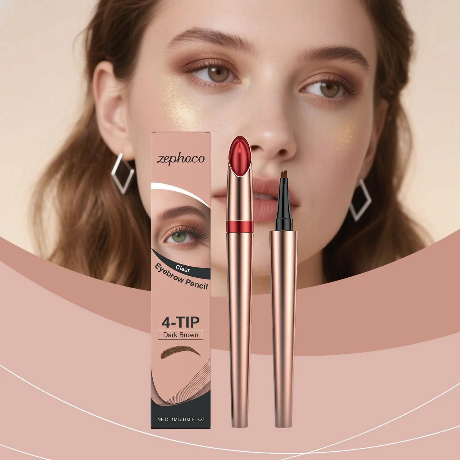 Dark Brown Four-prong Eyebrow Pencil