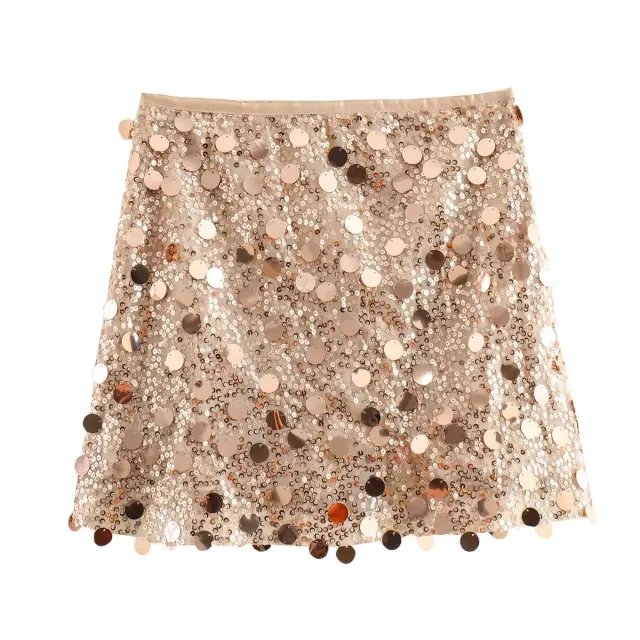 Sequined Sheath Skirt Mini Women Gold - Shop at LoveMi