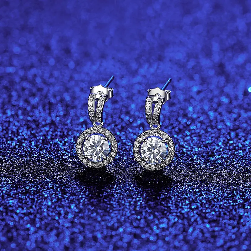 PAG & MAG Moissanite Earrings S925 Sterling Silver Stud