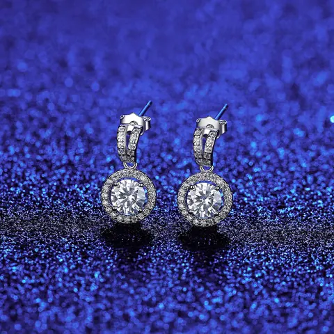 PAG & MAG Moissanite Earrings S925 Sterling Silver Stud