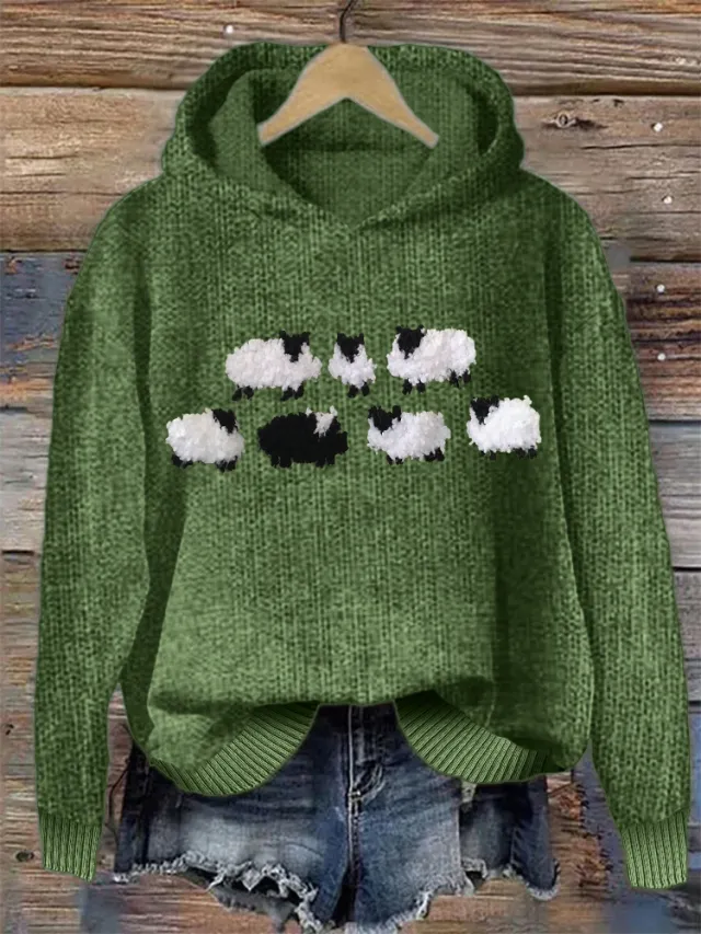 Animal Print Hooded Women's Sweater 8Style M - Shop at LoveMi