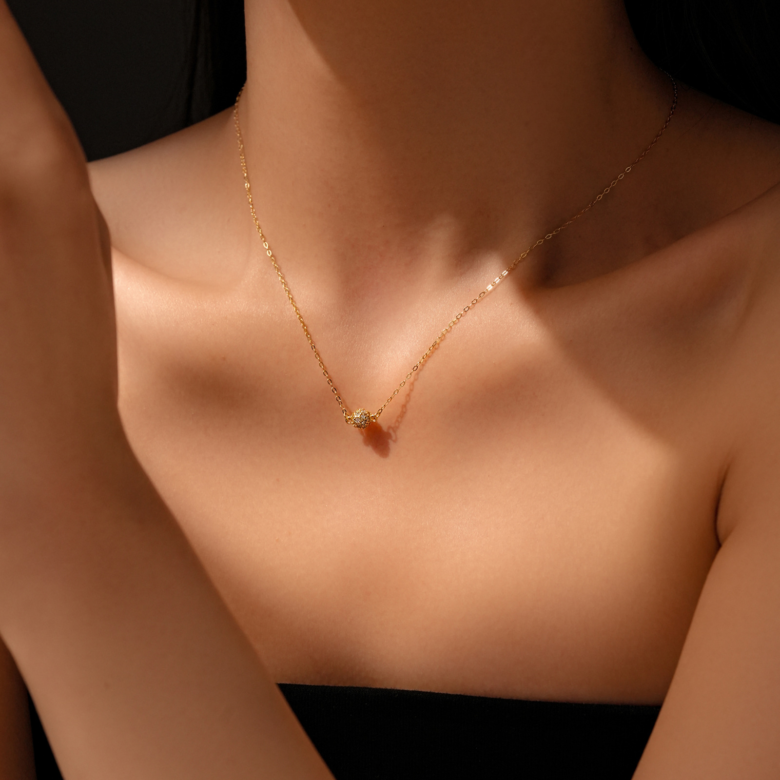 S925 Sterling Silver Round Small Exquisite Necklace