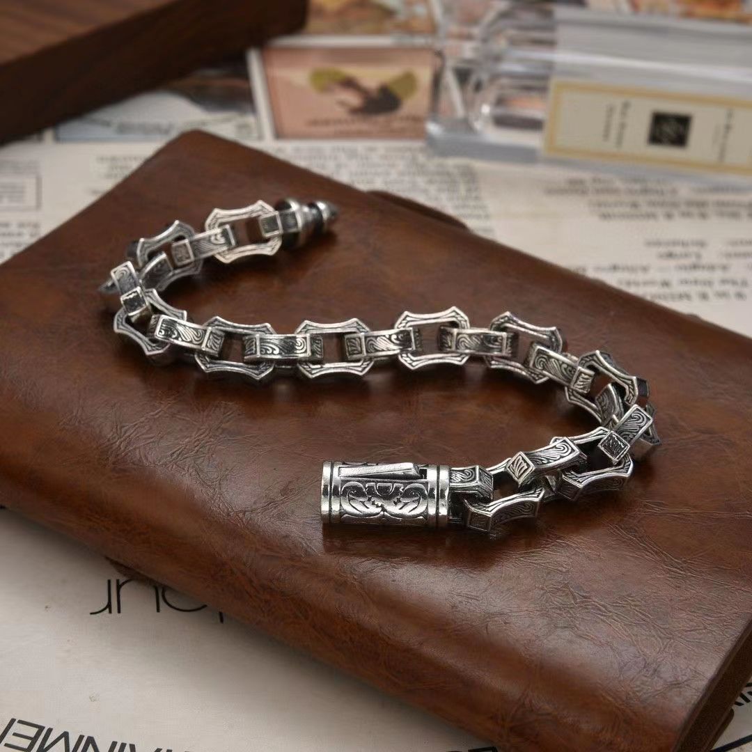 Vintage Engraving Trendy Bracelet Domineering Locomotive