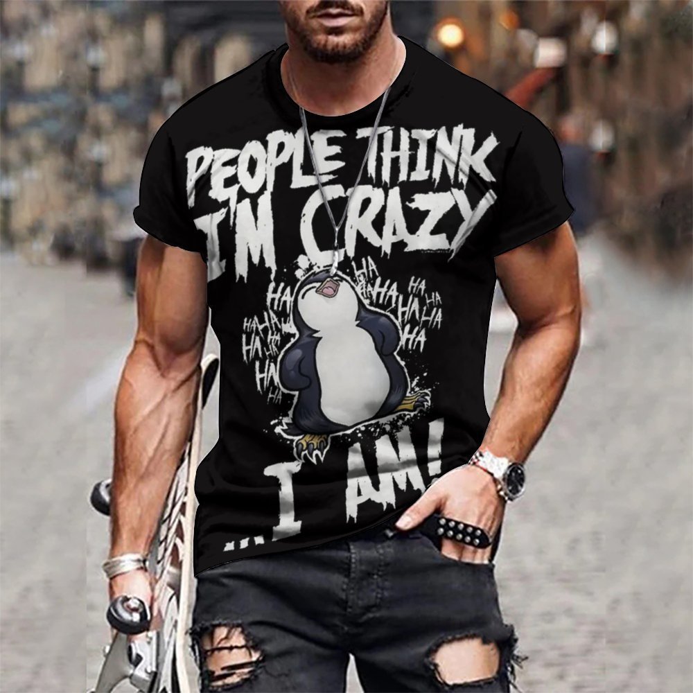 European And American Digital Printed Round Neck T-shirt