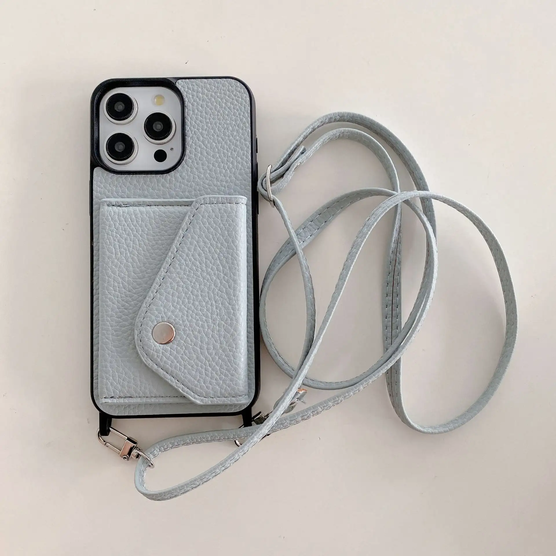 Applicable Phone Case Protective Case 14 Lychee Pattern Crossbody