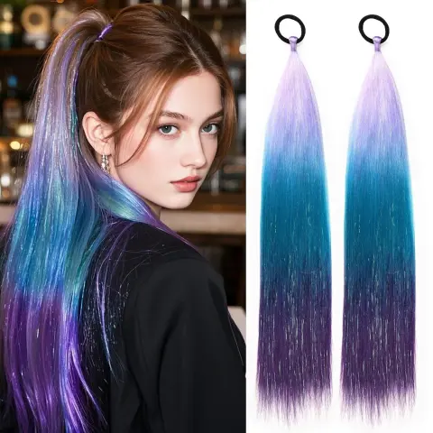 Laser Silk Women's Ponytail Boxing Braid Color Wig