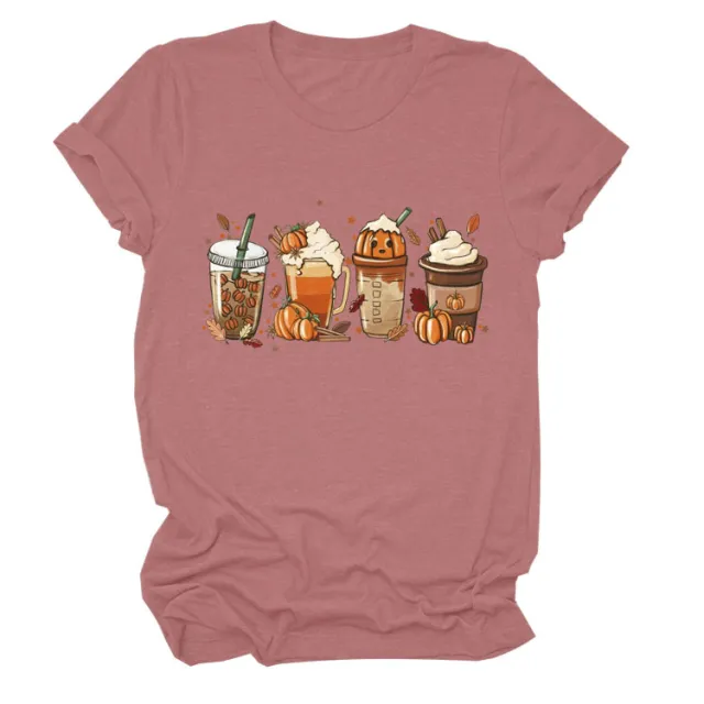 Women's Loose New Print Short Sleeve European And American Fashion T shirt Top Rose - Shop at LoveMi
