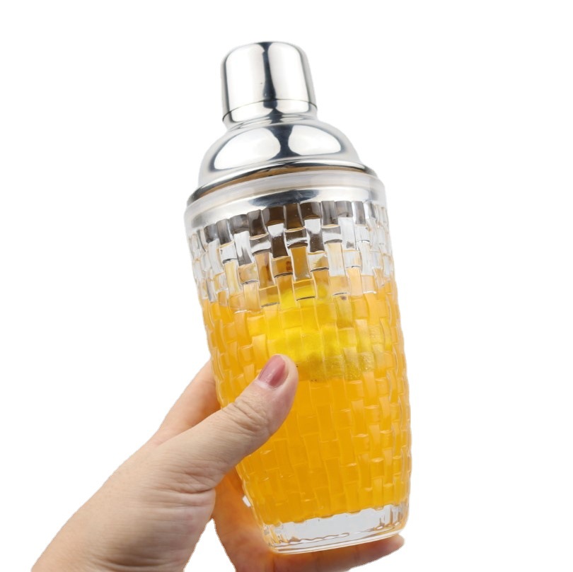 Ice Flower Stainless Steel Lid Cocktail Glass