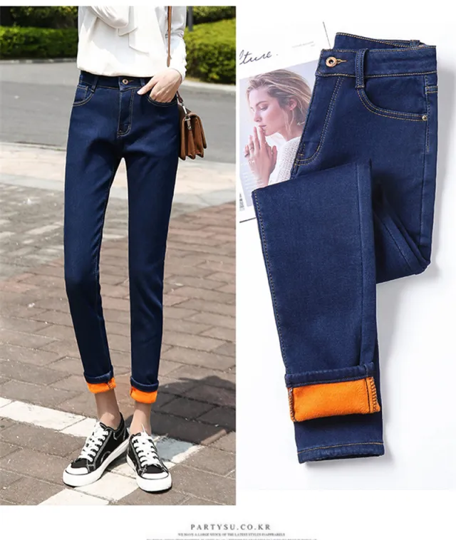 Women's Fashionable Casual Skinny Jeans Blue - Shop at LoveMi