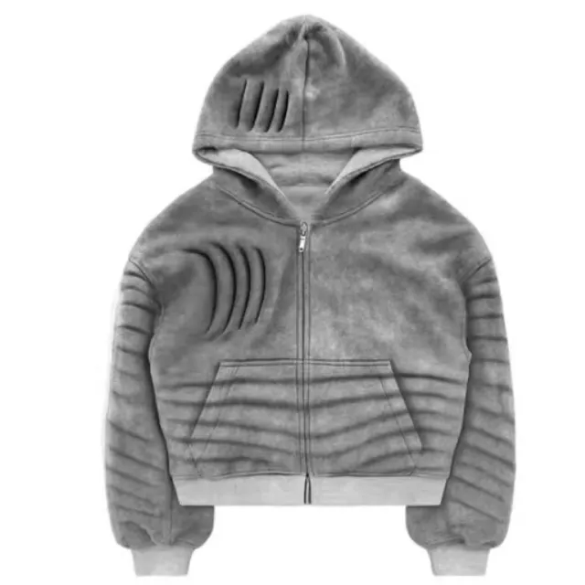 Women's Loose Cotton Double sided Hooded Sweater Gray - Shop at LoveMi