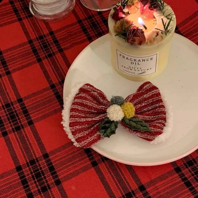Red Cute Christmas Hat Headband Women's Plush Hair Clip Hairpin Hair Accessories Headwear A2 - Shop at LoveMi
