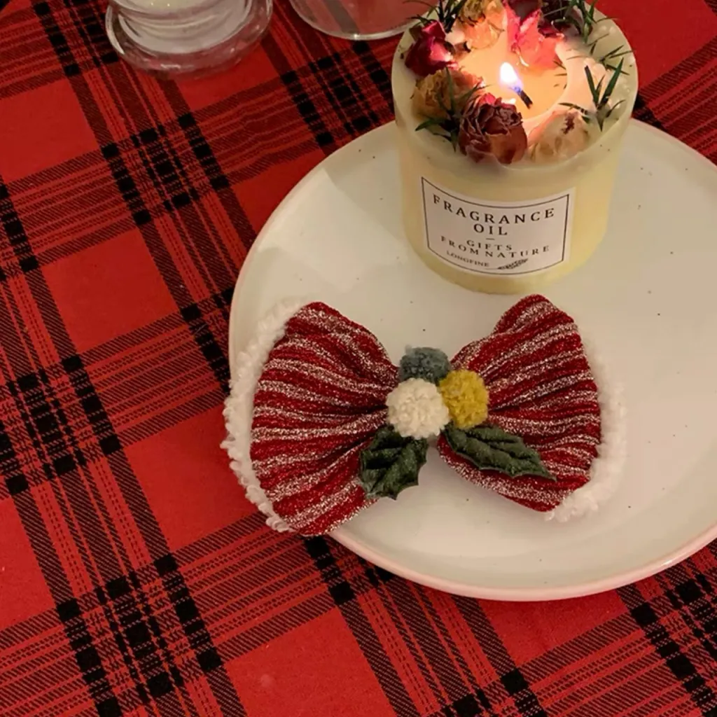 Red Cute Christmas Hat Headband Women's Plush Hair Clip Hairpin Hair Accessories Headwear - A2