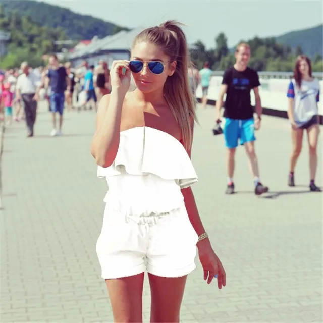 Summer Tube Top Women's Dress Jumpsuit White - Shop at LoveMi