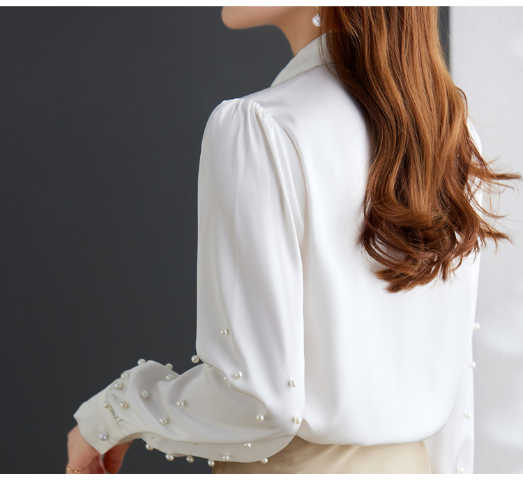 Beaded Lapel Long Sleeve Cardigan Shirt with Regular Fit Beaded Lapel Long Sleeve Cardigan Shirt with Regular Fit