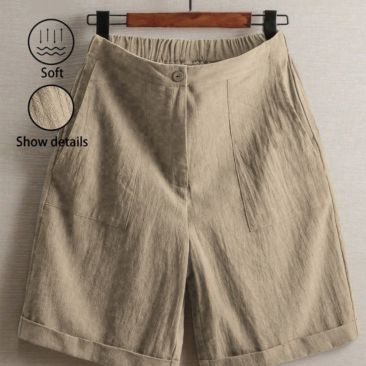 Casual American-style Capri Pants With A Wide Leg