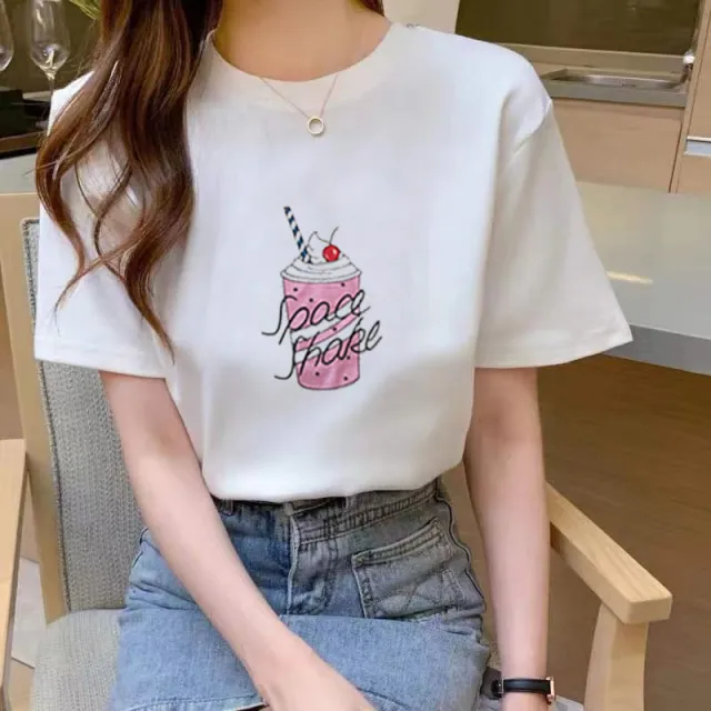 Summer New Fashion Slimming Loose White Short sleeved T shirt For Students Women 5150 - Shop at LoveMi