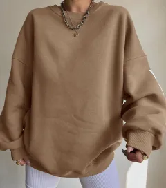 Women's Casual Fashion Printing Thickened All-matching Top Long-sleeved Sweater - Camel - View 1