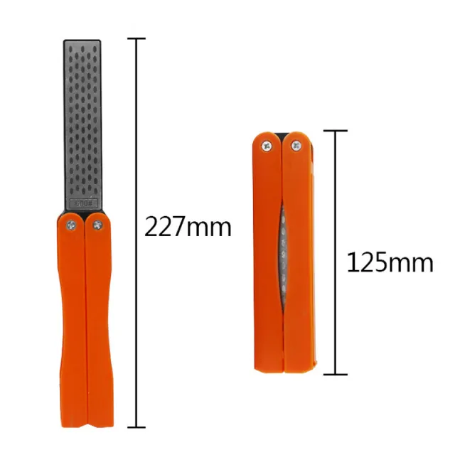 Double sided Outdoor Portable Grinding Knives Folding Fan shaped Sharpener Orange - Shop at LoveMi
