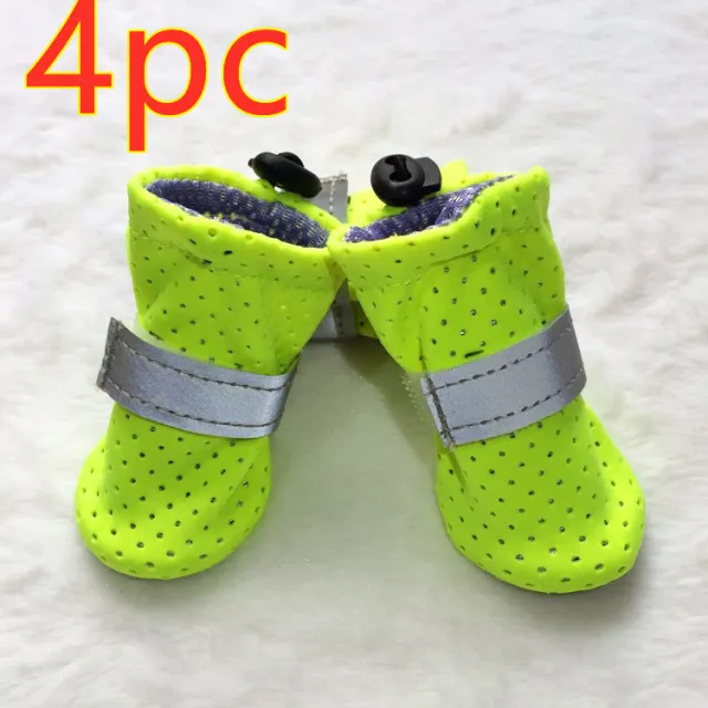 Pet Dog Breathable Wear resistant And Non slip Soft Sole Shoes Fluorescent Green - Shop at LoveMi