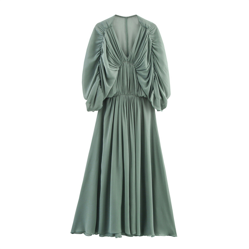 Dignified Sense Of Design V-neck Waist-slimming Long Dress