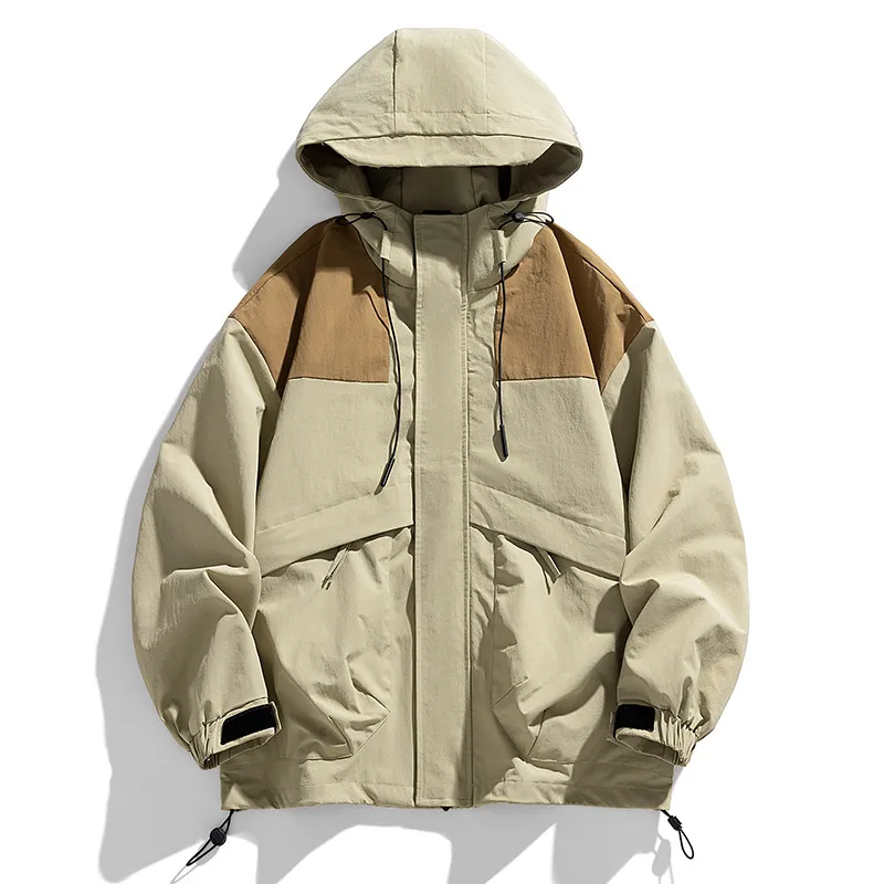 Outdoor Stitching Contrast Color Shell Jacket Spring And Autumn New Loose