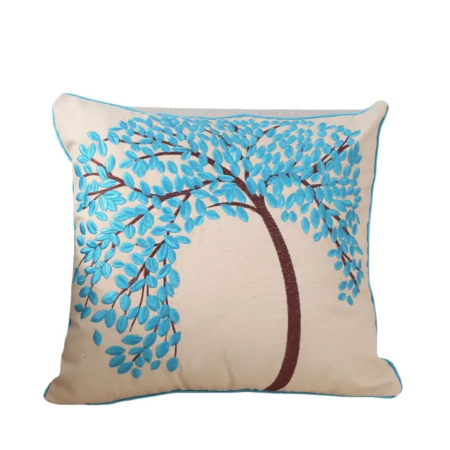 Flat Embroidery Silk Embroidered Cotton Canvas Pillow Pachira Macrocarpa Sofa Cloth Bag Core - Shop at LoveMi