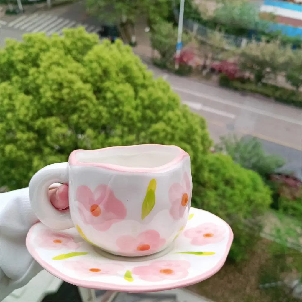 Vintage Floral Afternoon Tea Cup And Saucer Ins - Pink Flowers