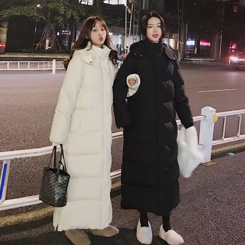 Women's Solid-color Thick Versatile Extra-long Cotton Coat product image