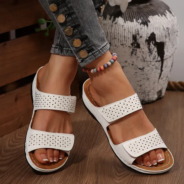 Plus Size Hollow out Platform Sandals Women's Lightweight Beach White - Shop at LoveMi