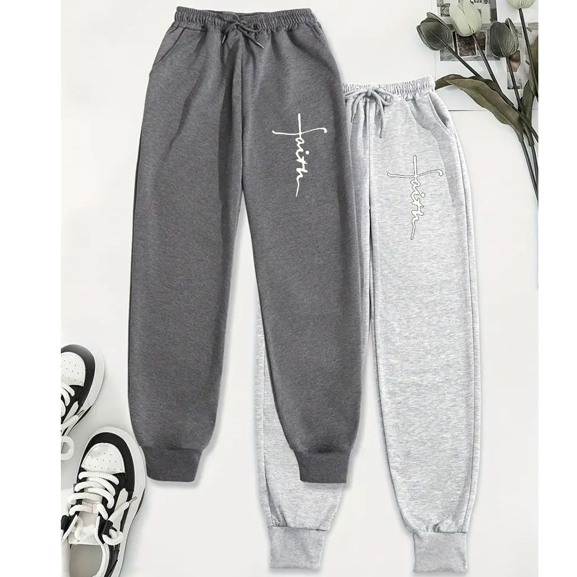 Mens Fleece-Lined Straight-Cut Casual Pants With Slant Pockets