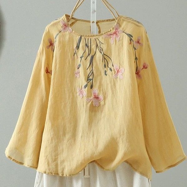 Embroidered Sun-Protective Long-Sleeve Shirt For Women