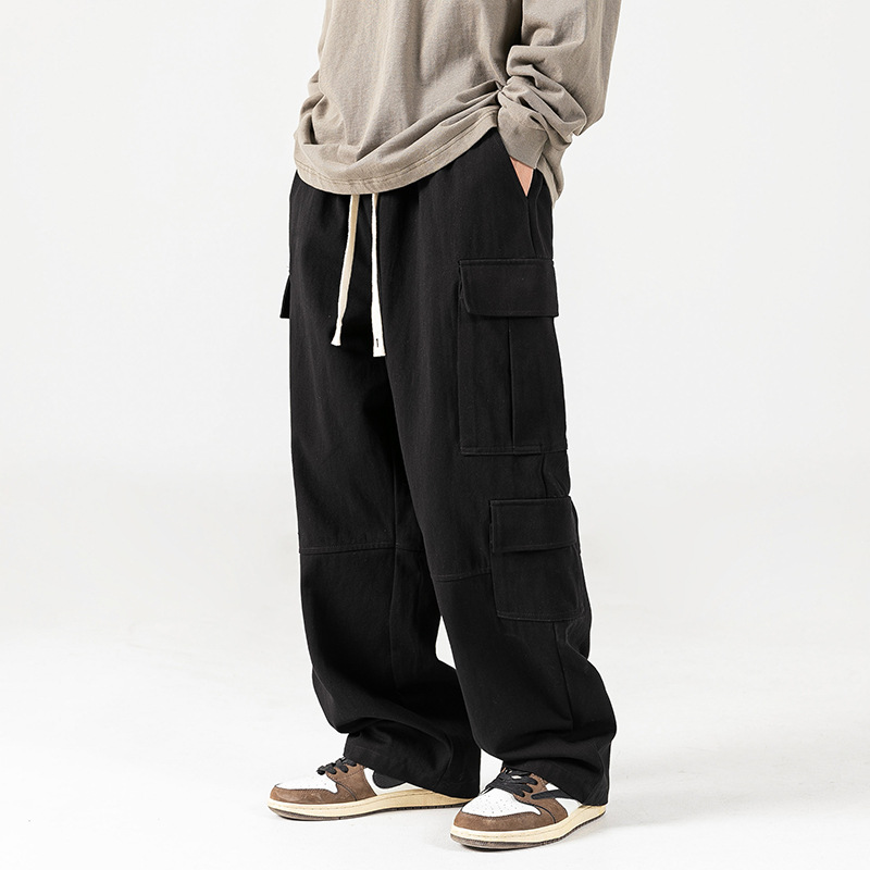 Multi-pocket Stitching Design Pleated Japanese Trousers