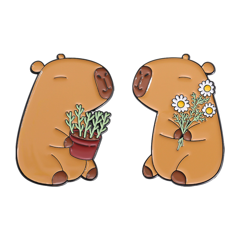 Cute Cartoon Capybara Brooch In A Charming Animal Design