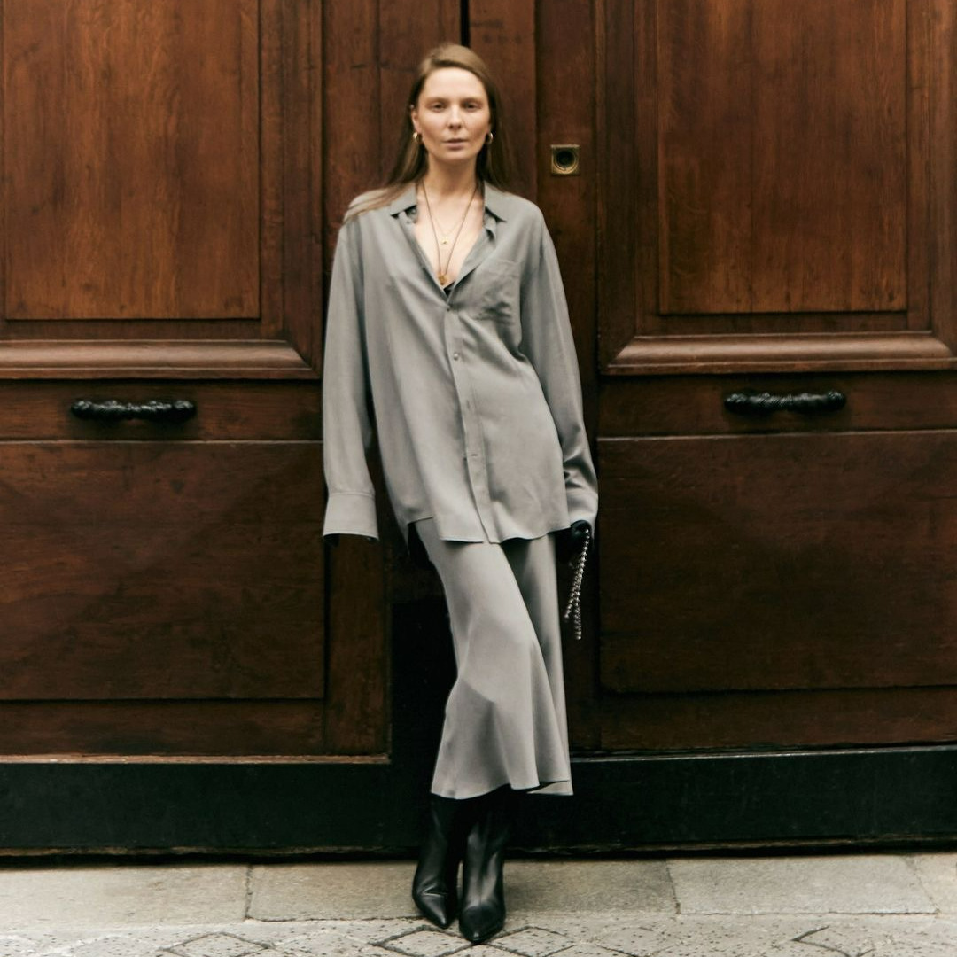 Autumn Loose Casual Temperament Long Sleeve Cardigan Dress Two-piece Set