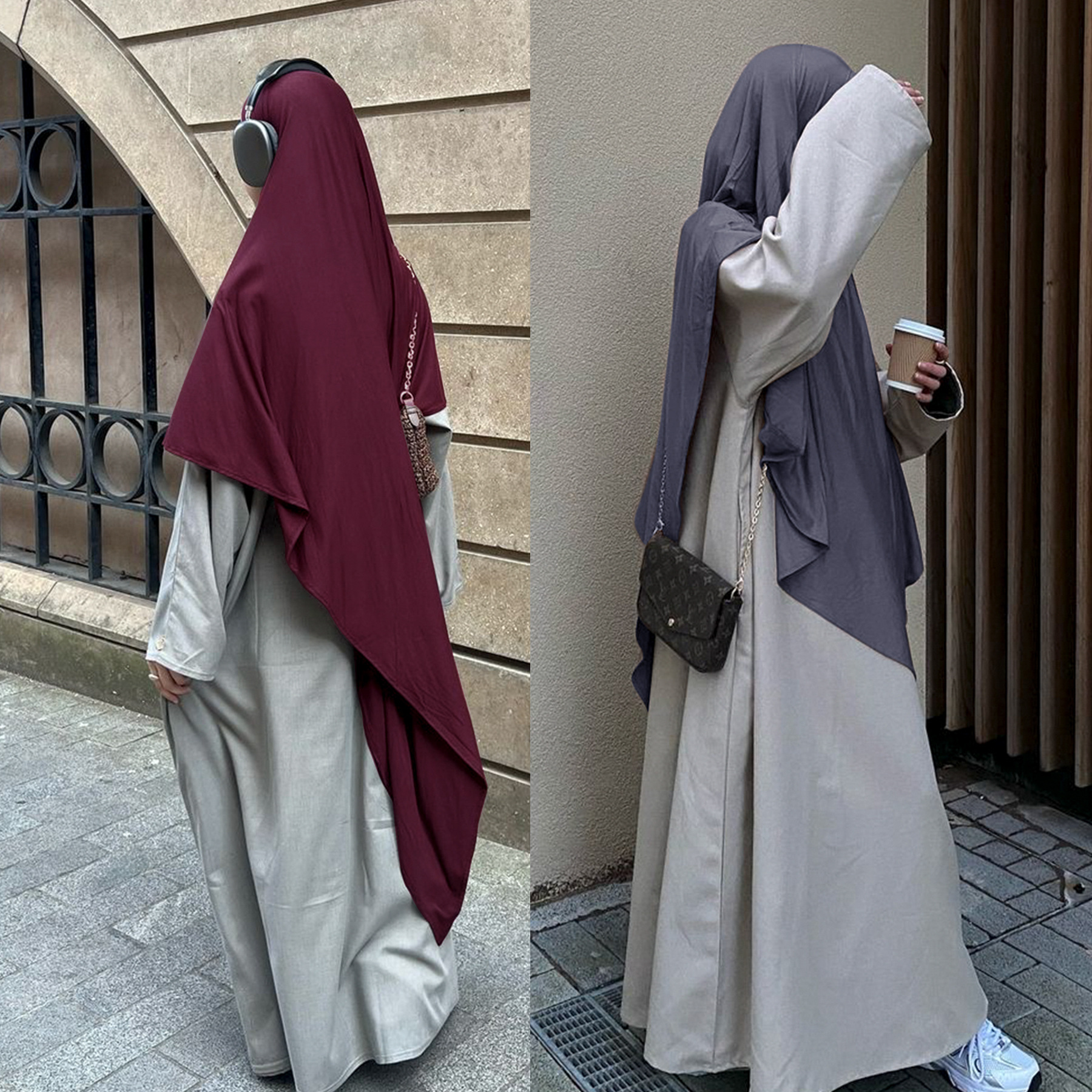 Middle East Solid Color Big Headscarf