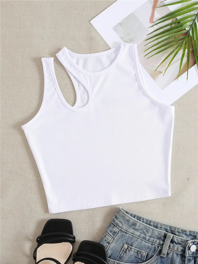 Women's Fashion Hollowed out Bottoming Camisole White - Shop at LoveMi
