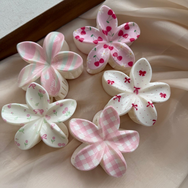 Womens Floral-print Hair Clip Headdress