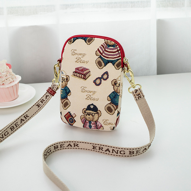 Embroidered Fashionable Phone Bag Womens Crossbodyc