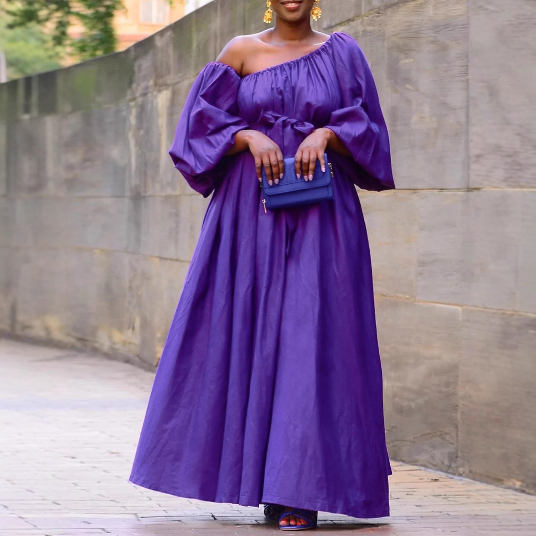 Fashion Solid Color Elegant Plus Size Dress