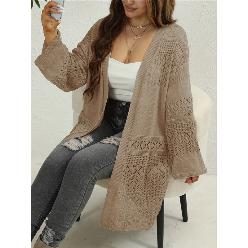 Plus Size Women's Hollow All-match Knitted Cardigan