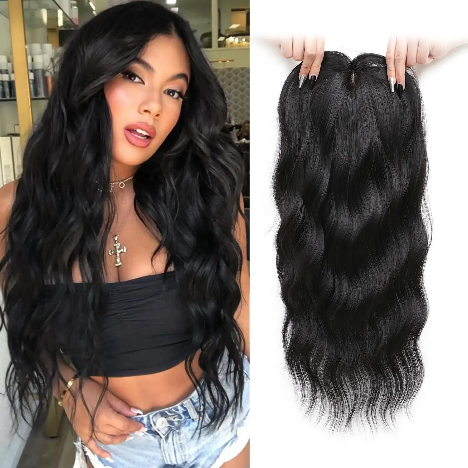 Handwoven Lace Hair Extension Piece European And American-style Long Voluminous Wavy Curls For Women