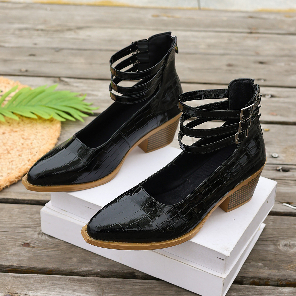 Women's Fashion Zipper High-Heel Pumps 40 4a1c83d7 2c0a 418a 8808 f4b94f83970f