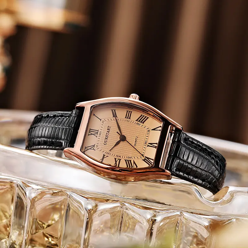 Live Stream Barrel Shaped Belt Quartz Watch