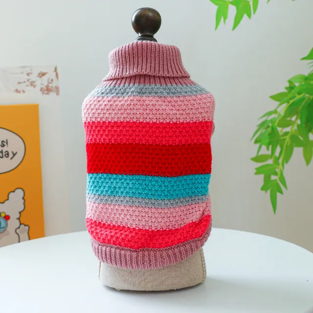 Pet Ring Comfortable Color Stripes Colorful Sweater Color Stripes Colorful Sweater - Shop at LoveMi