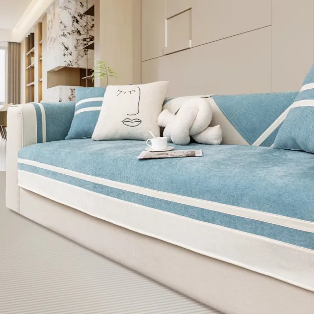 Light Luxury High grade Sofa Cushion Four Seasons Universal Thickening Lake Blue - Shop at LoveMi